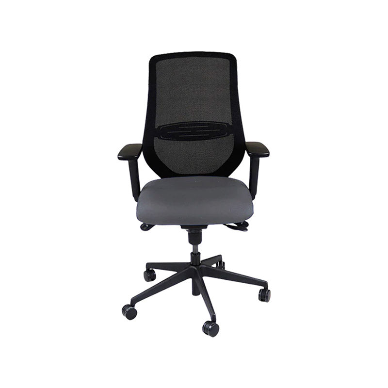 Saxen: Scudo Task Chair with Grey Fabric Seat without Headrest - Refurbished