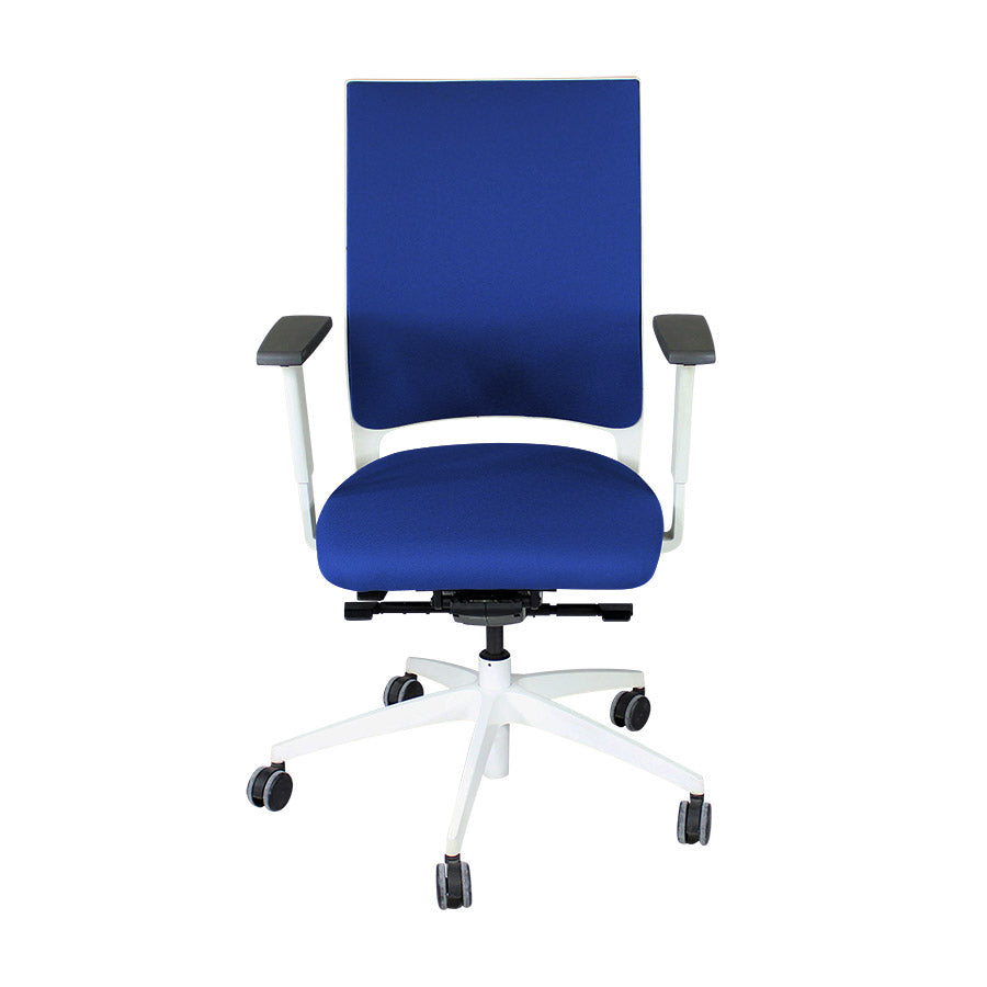 Sedus: Quarterback Office Chair with White Frame in Blue Fabric - Refurbished