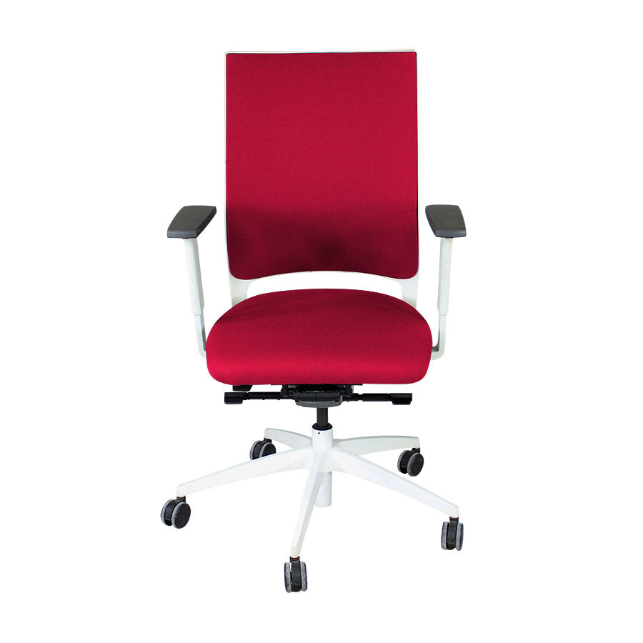 Sedus: Quarterback Office Chair with White Frame in Red Fabric - Refurbished