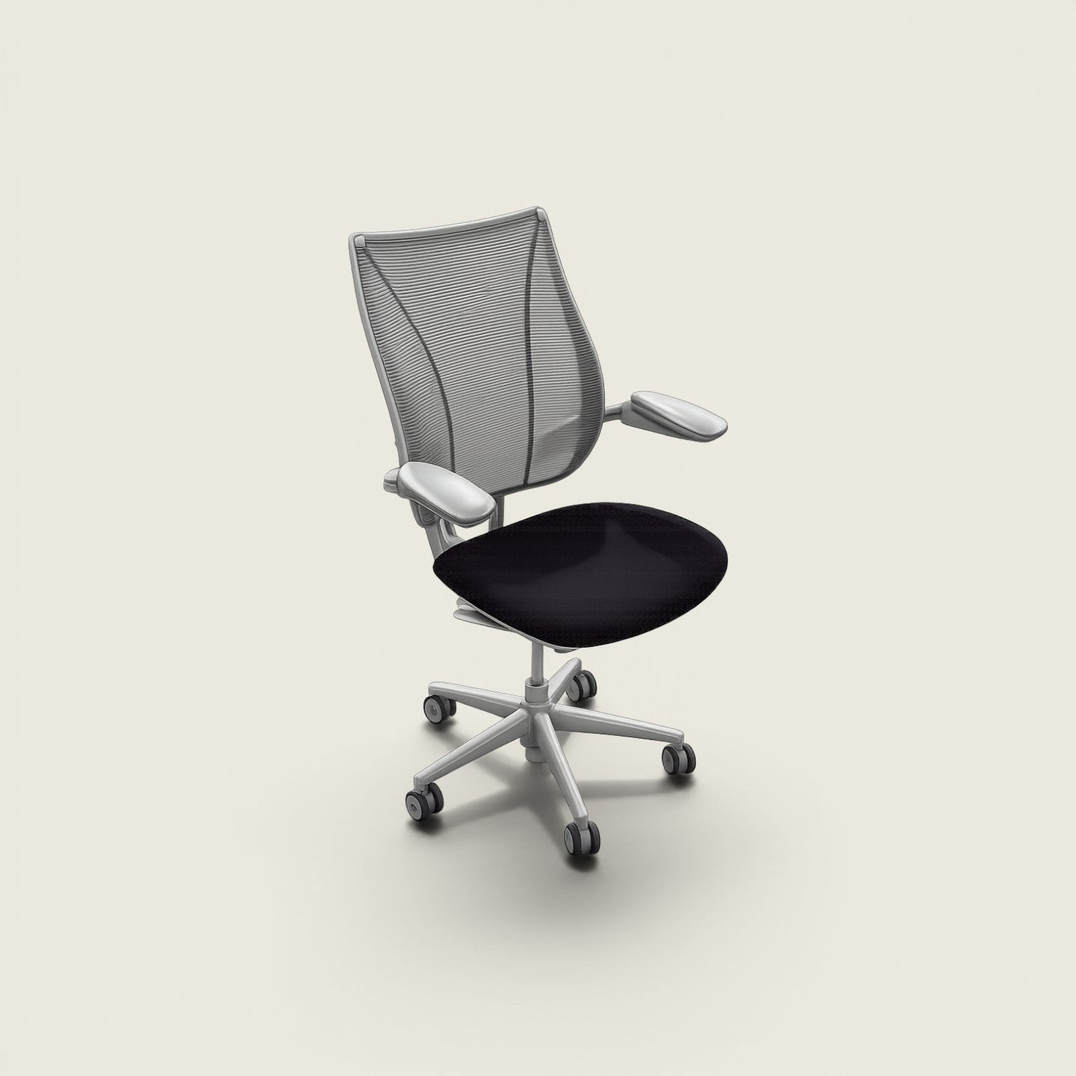 <tc>Humanscale</tc>: <tc>Liberty</tc> Silla de oficina en tela negra - Restaurada