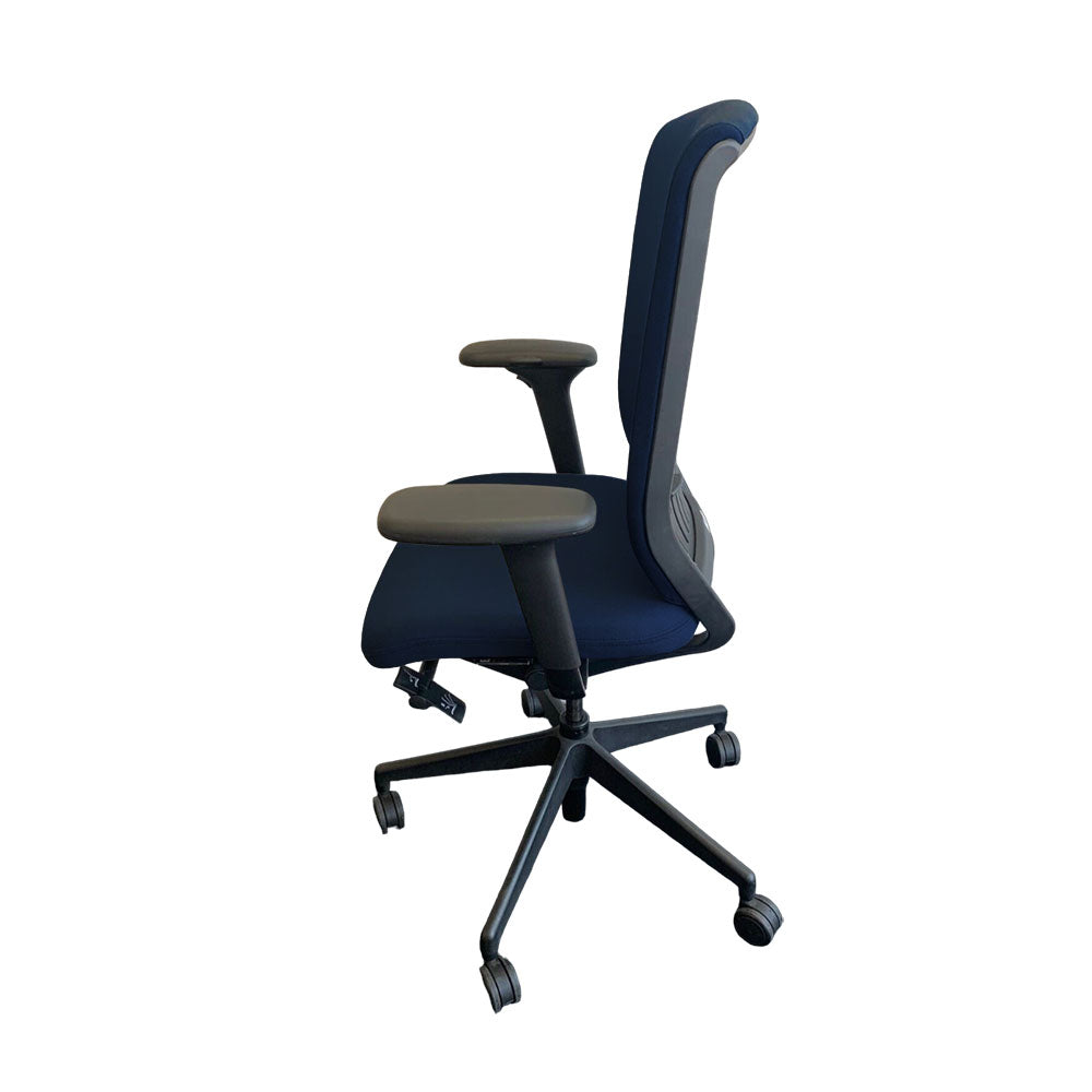 Senator: Evolve High Back Chair with Height Adjustable Arms in Blue Fabric - Refurbished