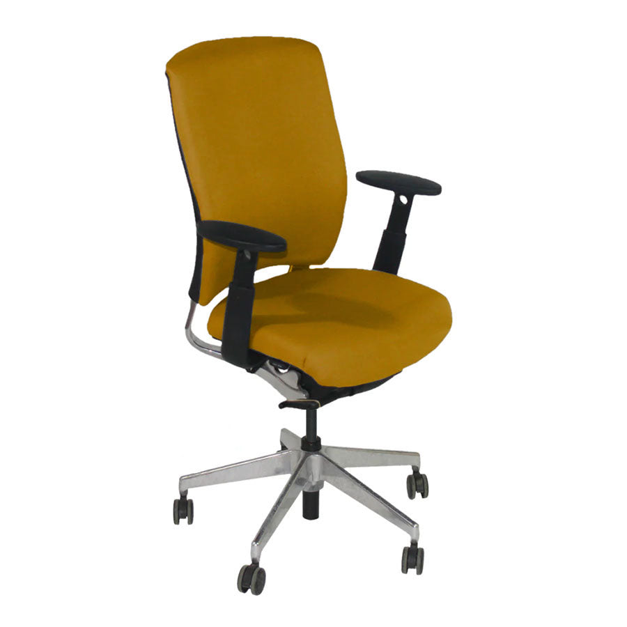 Senator: Enigma S21 Office Chair with Aluminium Frame in Yellow Fabric - Refurbished
