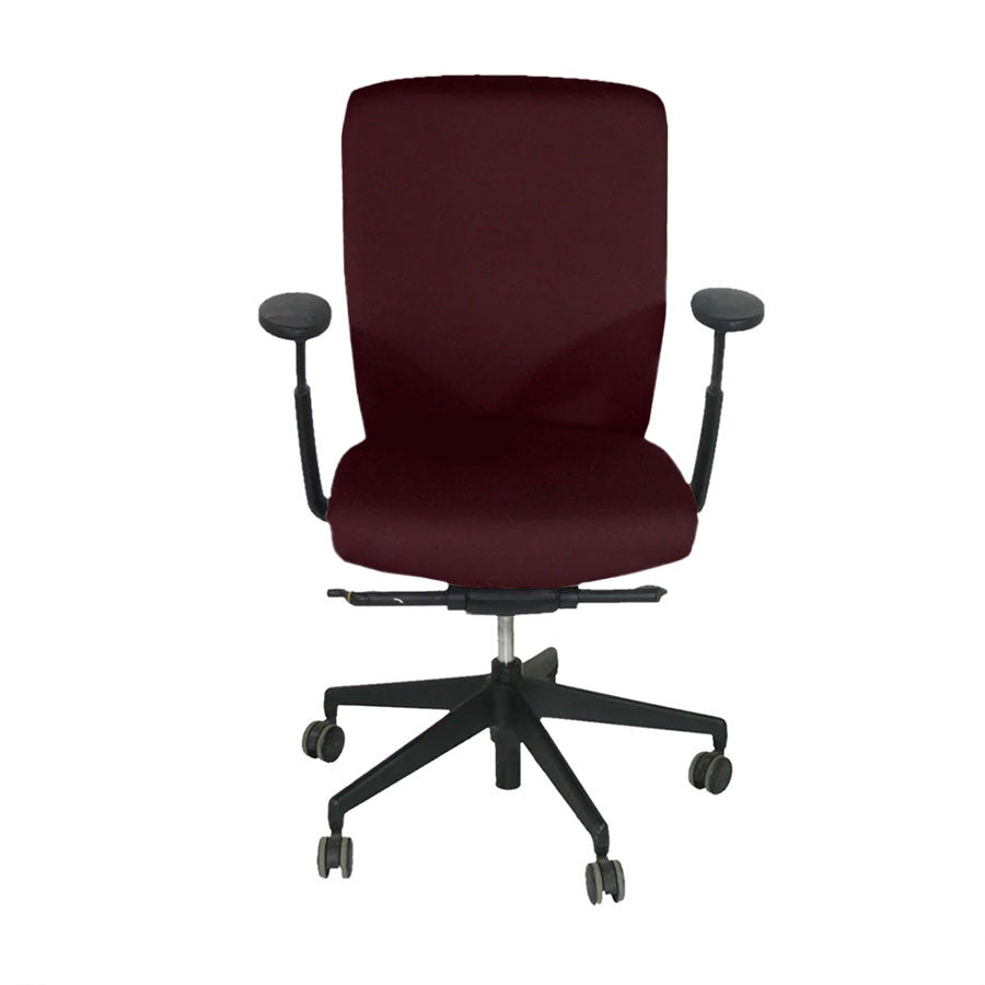 <tc>Senator</tc>Silla de oficina Enigma S21 con estructura negra en cuero burdeos - Reacondicionada