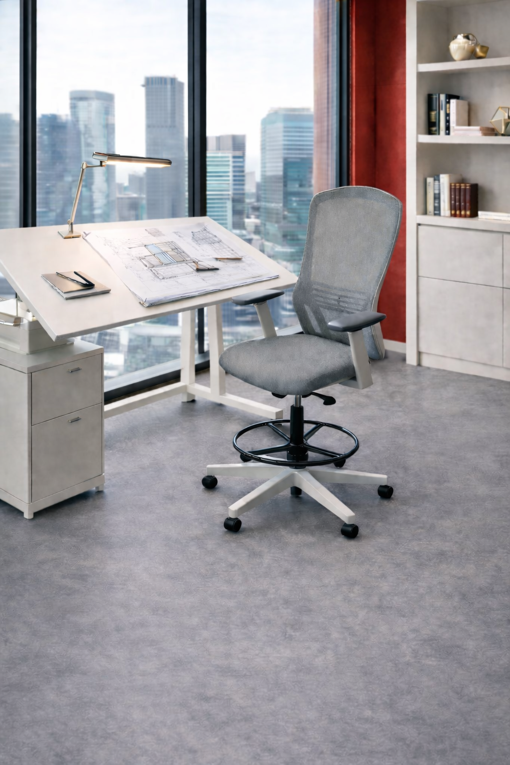 <tc>Senator</tc>Silla de dibujo Ousby en color gris - Restaurada