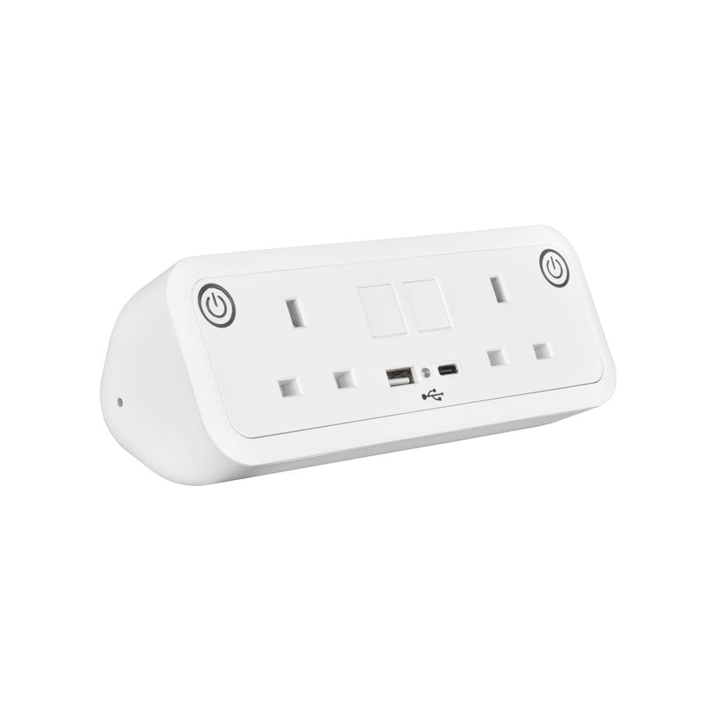 Módulo de alimentación de escritorio Uno en blanco brillo