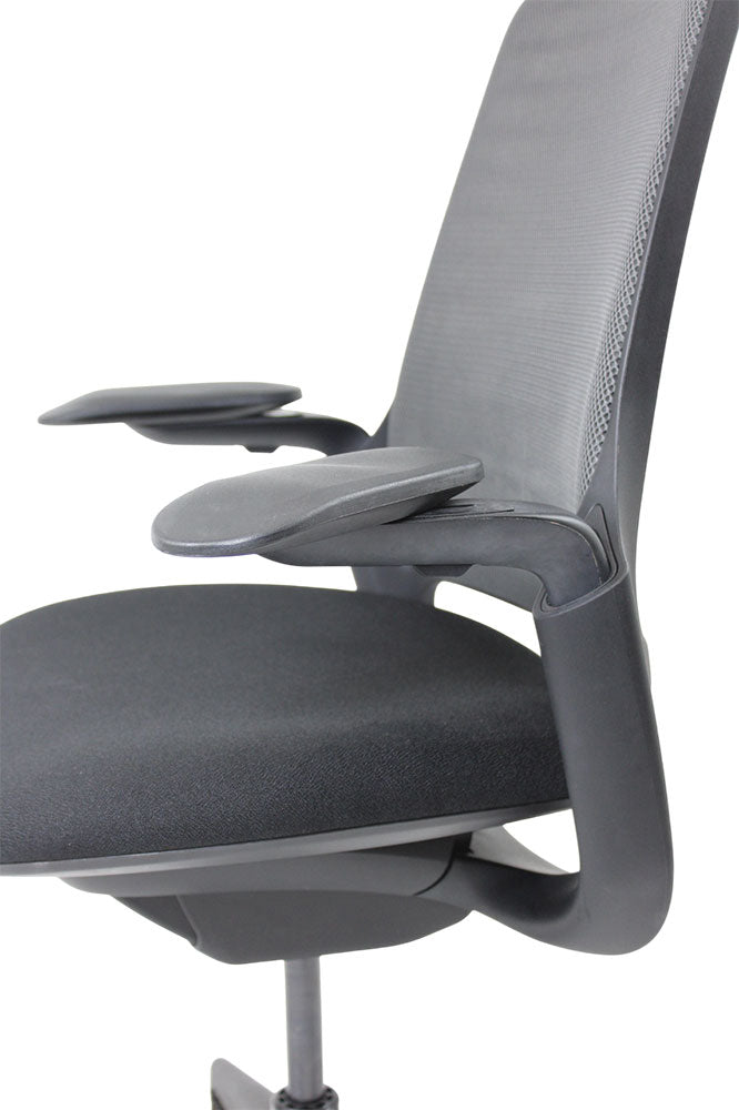 <tc>Steelcase</tc>Silla de oficina ergonómica Serie 1 en tela negra - Reacondicionada