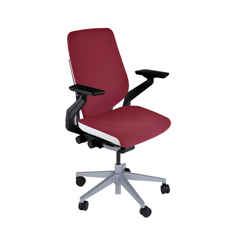 <tc>Steelcase</tc>Silla de oficina ergonómica Gesture - Cuero burdeos - Reacondicionada