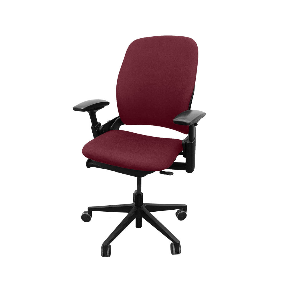 <tc>Steelcase</tc>: <tc>Leap V2</tc> Silla de oficina - Cuero burdeos - Reacondicionada