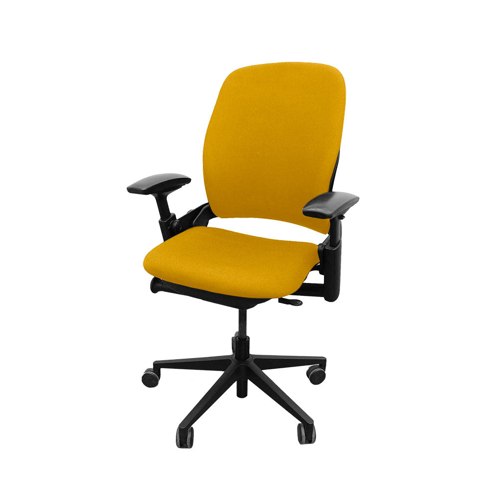 <tc>Steelcase</tc>: <tc>Leap V2</tc> Silla de oficina con brazo ajustable en altura - Tela amarilla - Reacondicionada