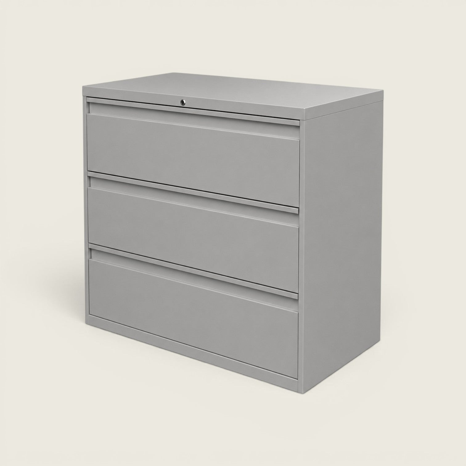 Triumph: Robust Steel Side-Filing Cabinet in Steel Grey - Refurbished