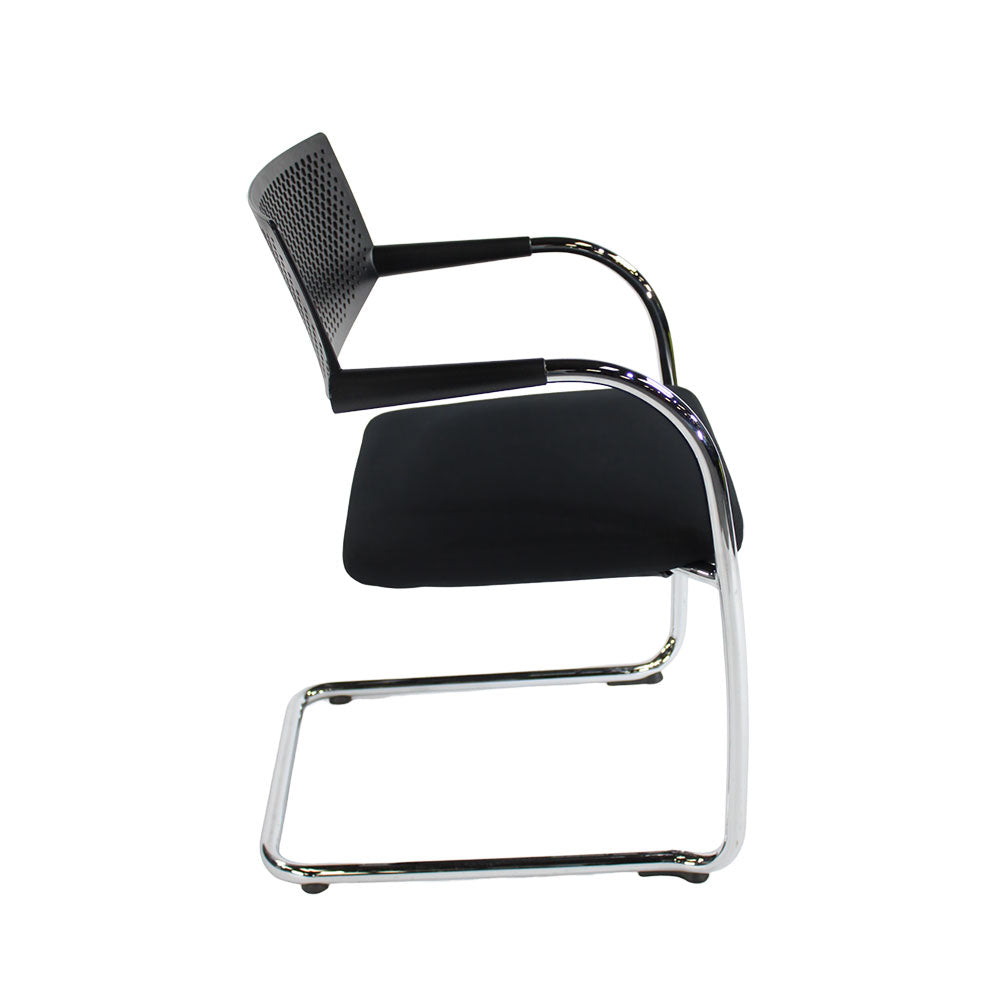 Vitra: VisaVis 2 Meeting Chair in Black Leather - Refurbished