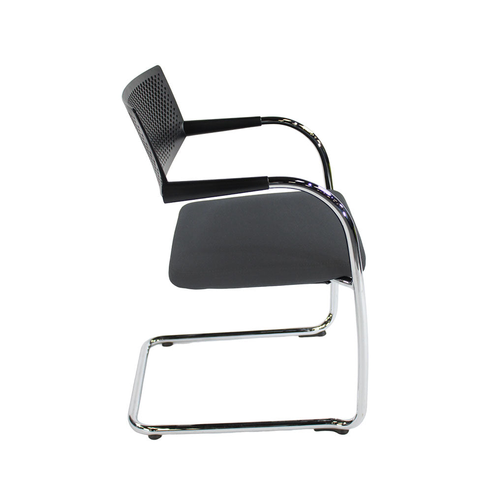 Vitra: VisaVis 2 Meeting Chair in Grey Fabric - Refurbished