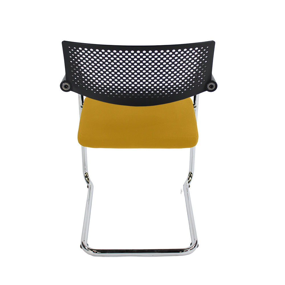 <tc>Vitra</tc>: <tc>VisaVis</tc> 2 Sillas de reunión en tela amarilla - Reacondicionadas