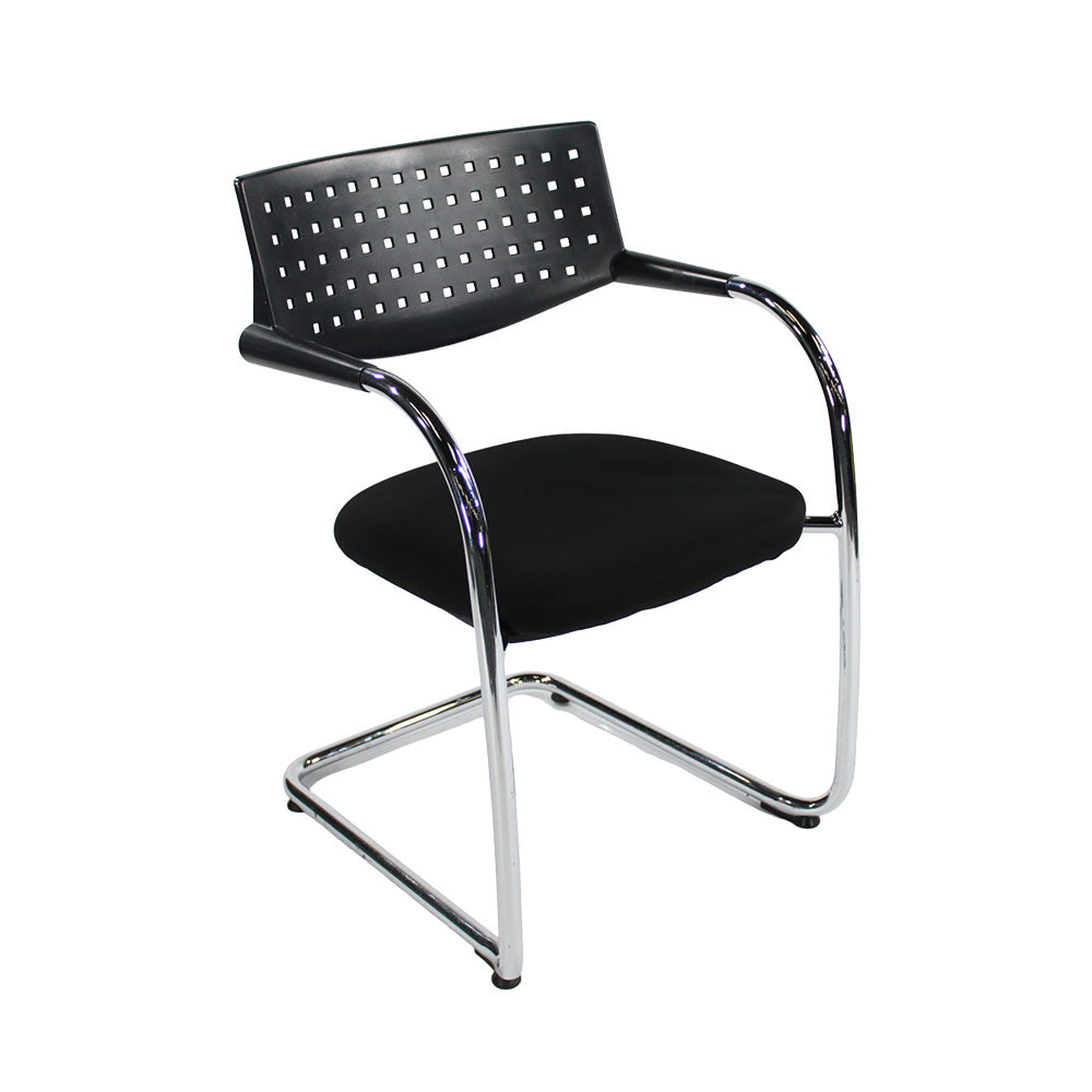 Vitra: VisaVis Meeting Chair in Black Leather - Refurbished