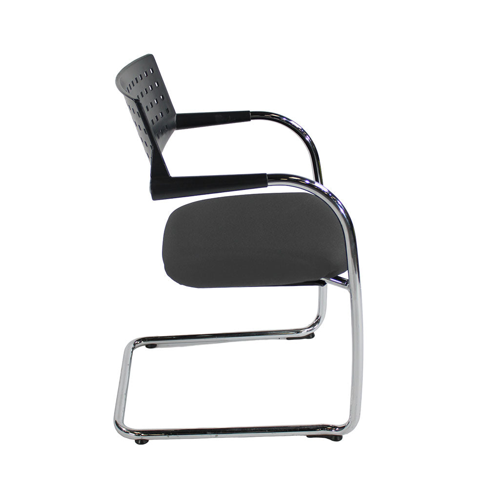 Vitra: VisaVis Meeting Chair in Grey Fabric - Refurbished