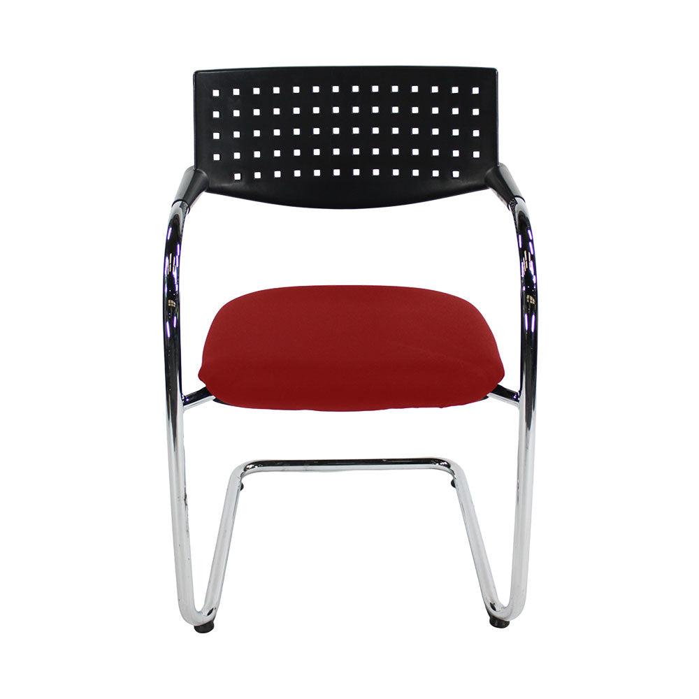 Vitra: VisaVis Meeting Chair in Red Fabric - Refurbished
