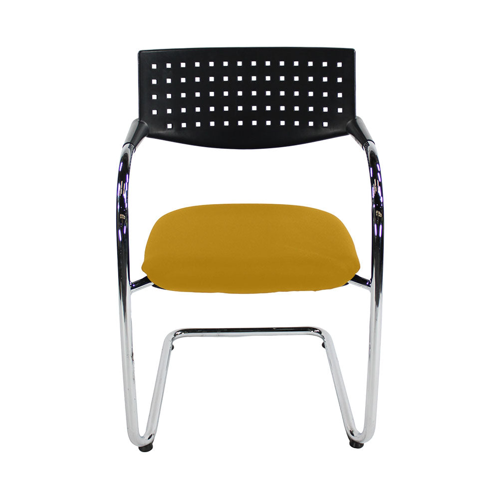 Vitra: VisaVis Meeting Chair in Yellow Fabric - Refurbished