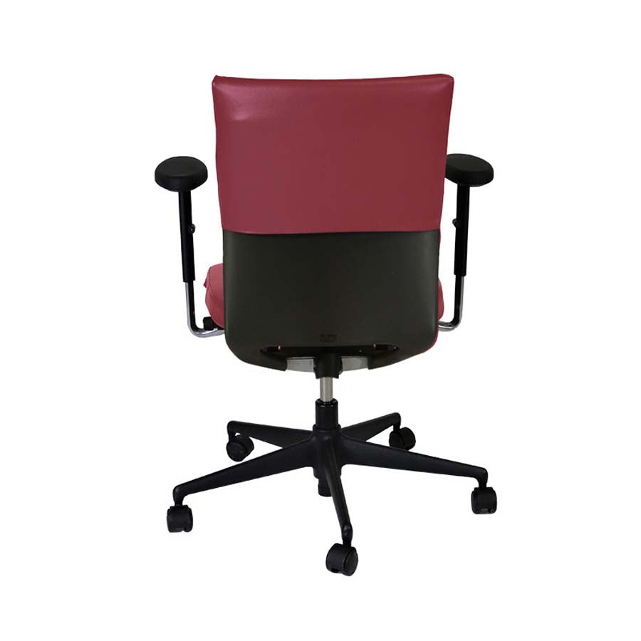 Vitra: Axess Office Chair in Burgundy Leather - Refurbished
