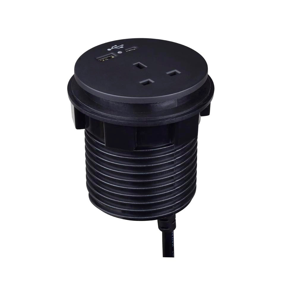 Módulo de potencia de dúo de iones redondo en la disco en negro