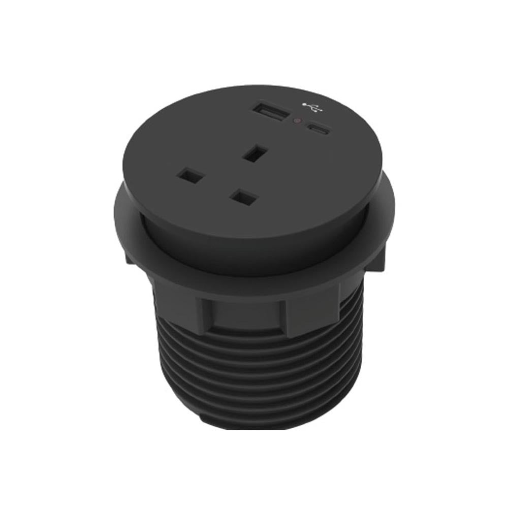 Módulo de potencia de dúo de iones redondo en la disco en negro