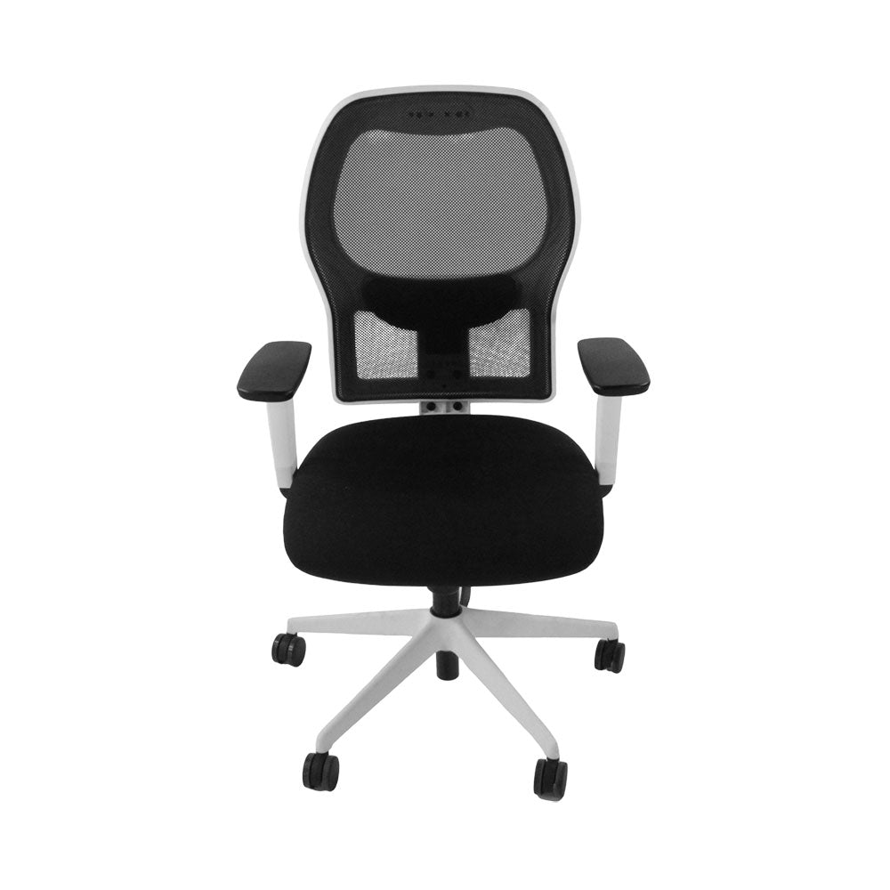 Ahrend: 160 Type Task Chair in Black Fabric/White Frame - Refurbished