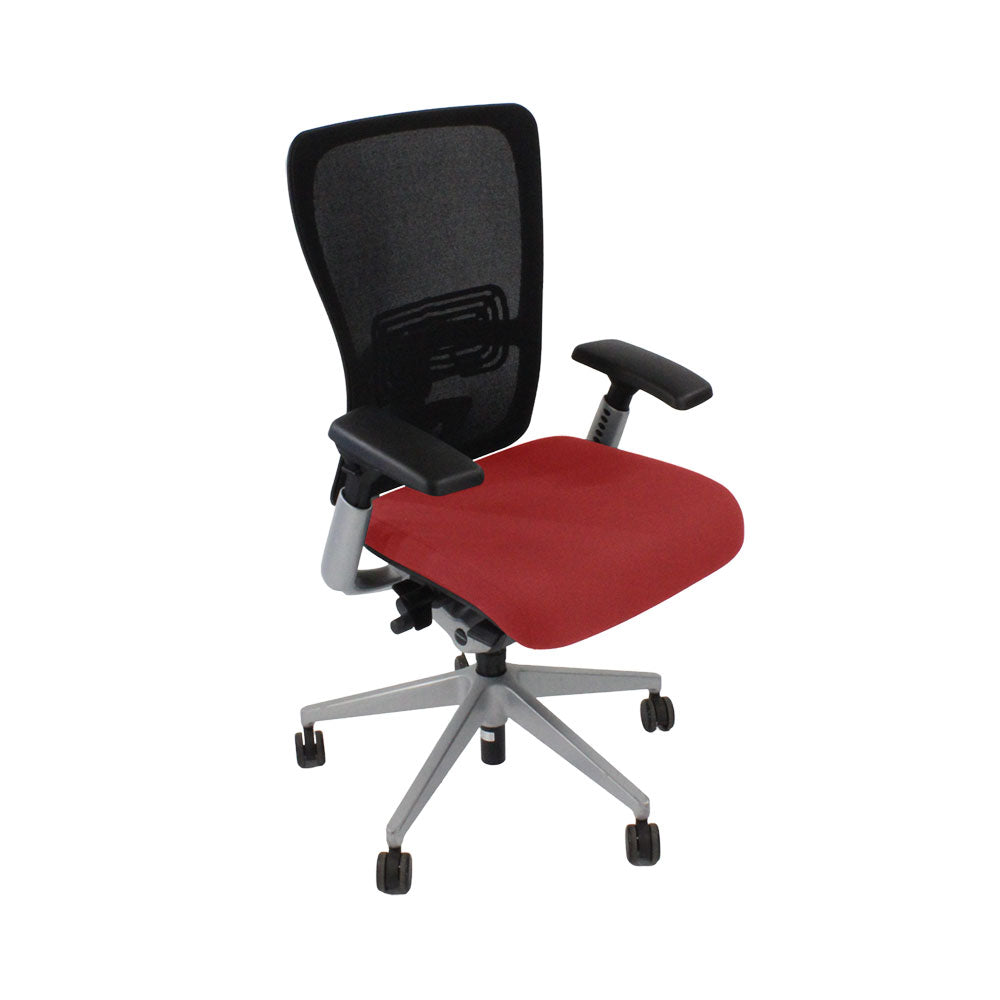 Haworth: Zody Comforto 89 Task Chair in Red Fabric/Grey Frame - Refurbished