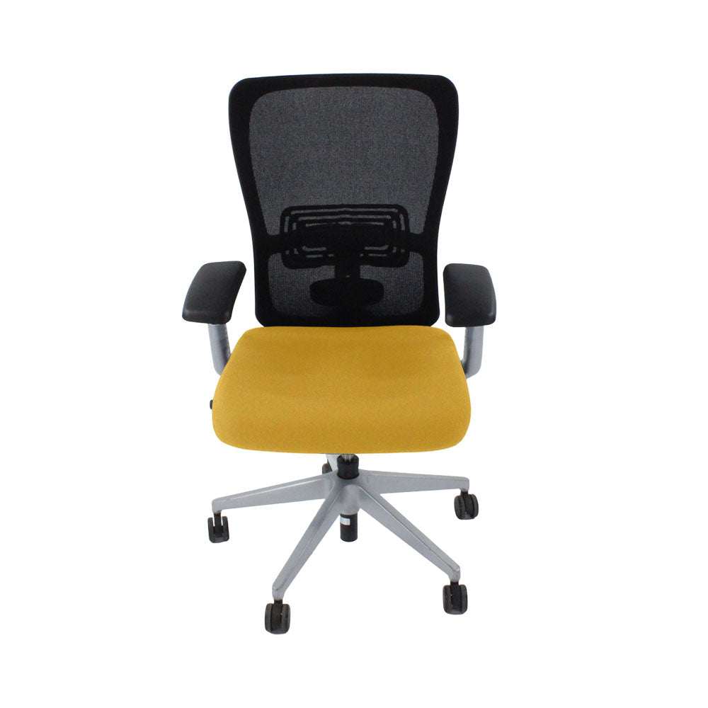 Haworth: Zody Comforto 89 Task Chair in Yellow Fabric/Grey Frame - Refurbished