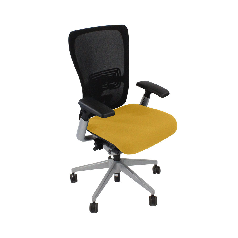 Haworth: Zody Comforto 89 Task Chair in Yellow Fabric/Grey Frame - Refurbished
