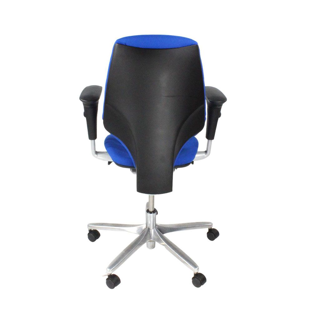 <tc>Giroflex</tc>Silla de trabajo G64 en tela azul y estructura de aluminio - Reacondicionada