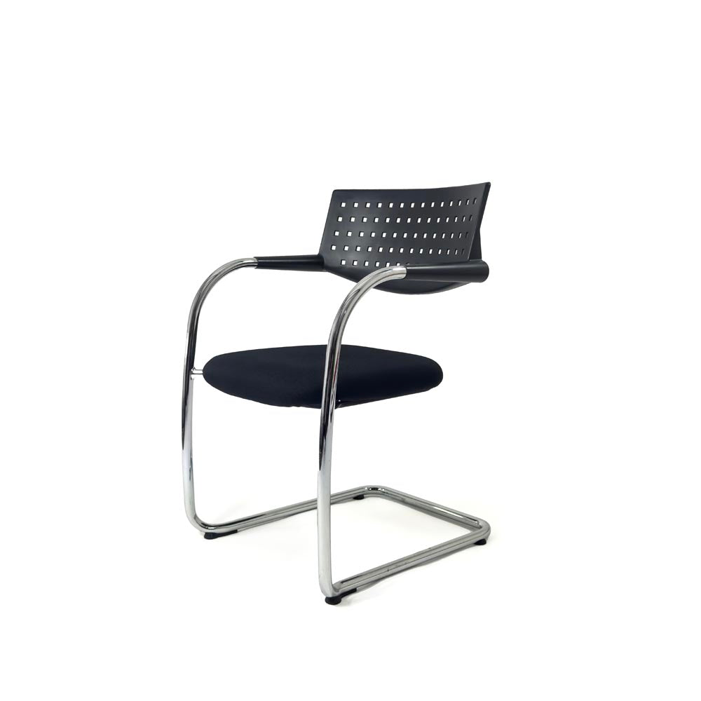 Vitra: VisaVis Meeting Chair in Black Fabric - Refurbished