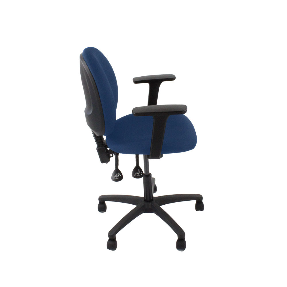 Saxen: Scoop Operator Chair in Blue Fabric - Refurbished