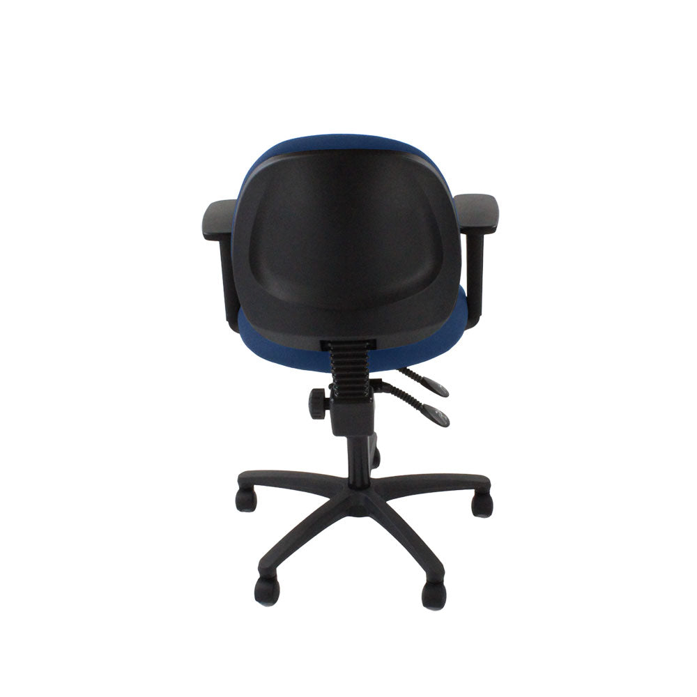 Saxen: Scoop Operator Chair in Blue Fabric - Refurbished