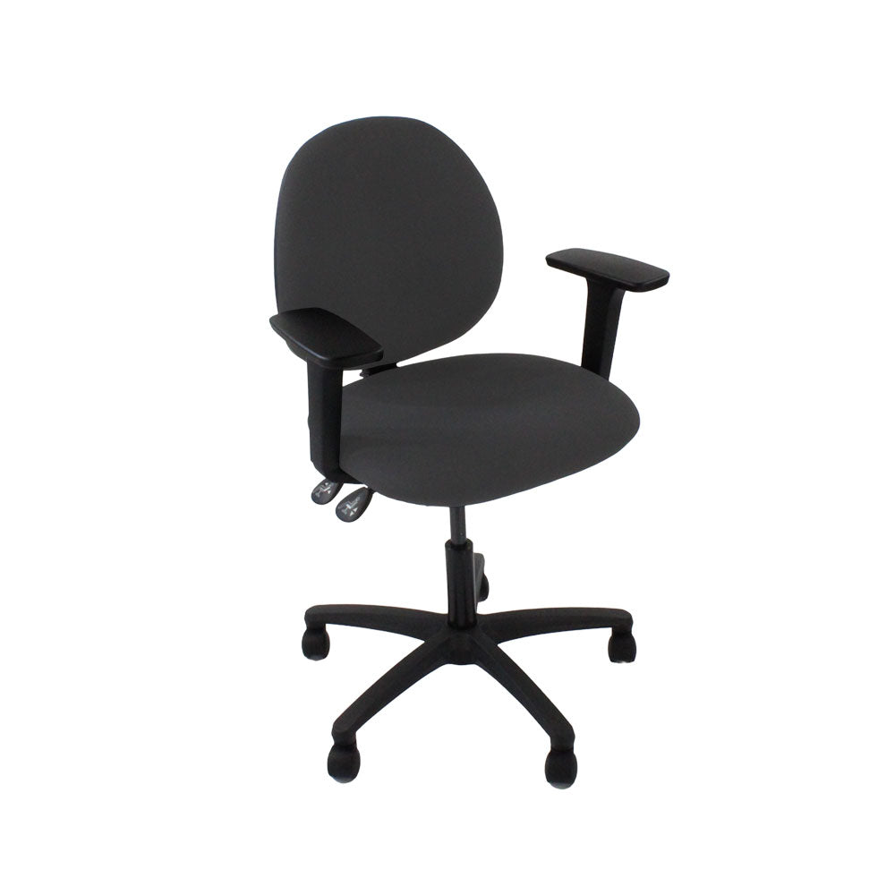 Saxen: Scoop Operator Chair in Grey Fabric - Refurbished