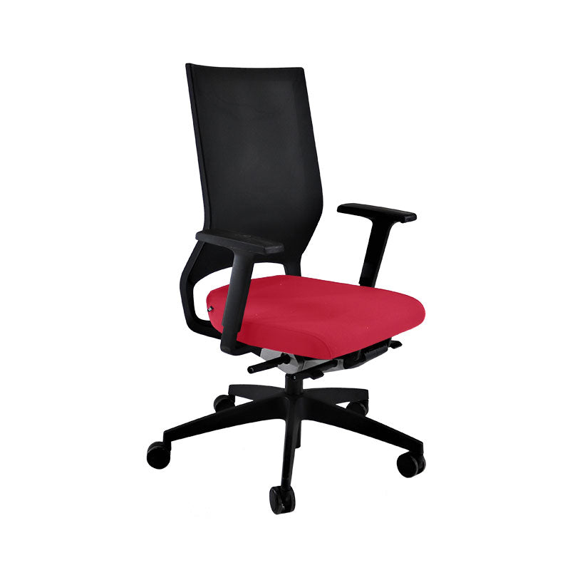 Sedus: Quarterback Office Chair with Black Frame in Red Fabric - Refurbished