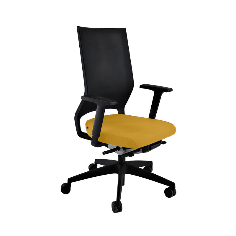 Sedus: Quarterback Office Chair with Black Frame in Yellow Fabric - Refurbished