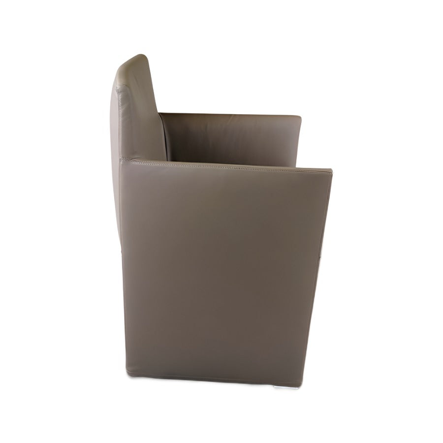 B&B Italia: Posa Meeting Chair in Ash Grey Leather - Refurbished