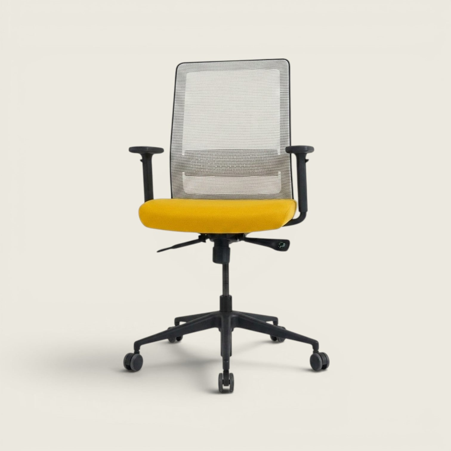 Bestuhl: S30 Task Chair in Yellow Fabric with a Cream Mesh Back - Refurbished