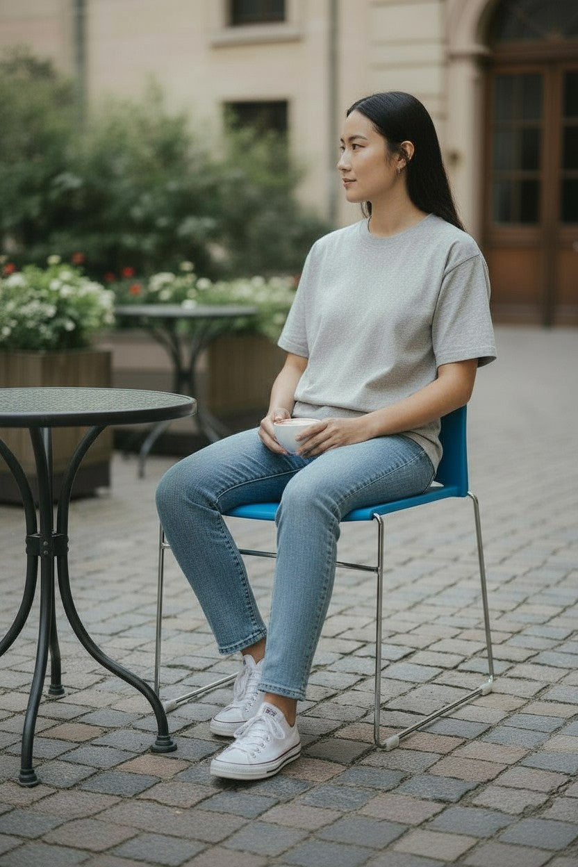 <tc>Connection</tc>: Silla de visita azul - Reacondicionada