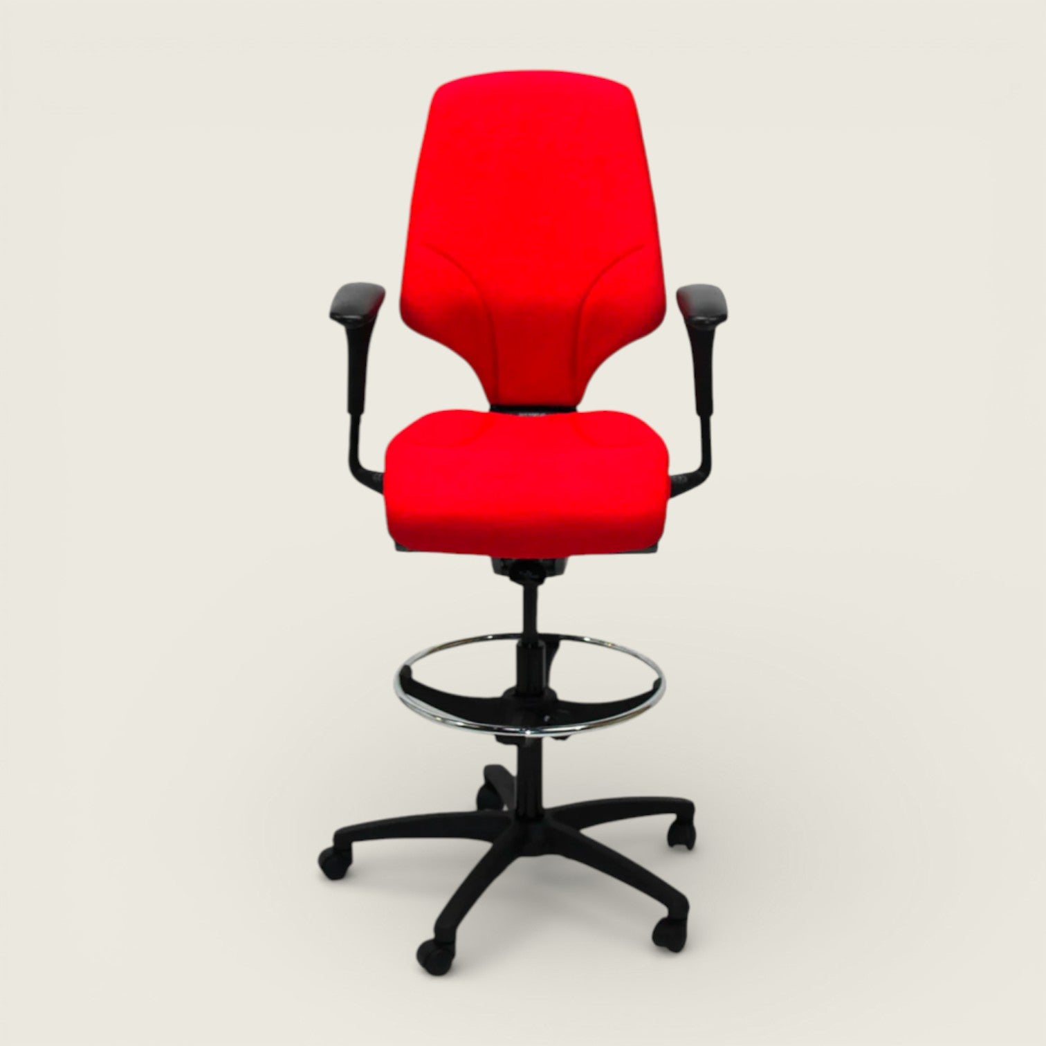<tc>Giroflex</tc>: Silla de dibujante G64 en tela roja - Reacondicionada