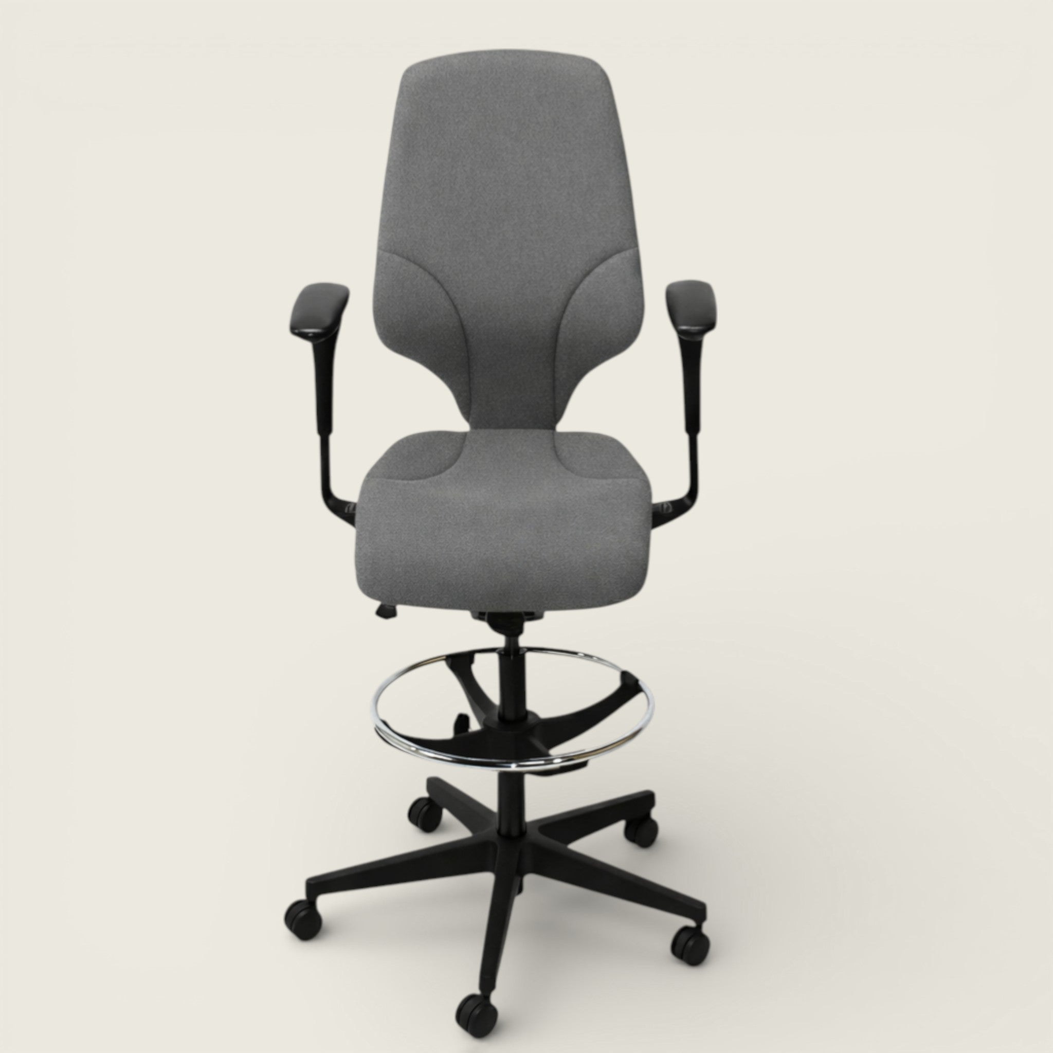 <tc>Giroflex</tc>: Silla de dibujo G64 en tela gris - Reacondicionada