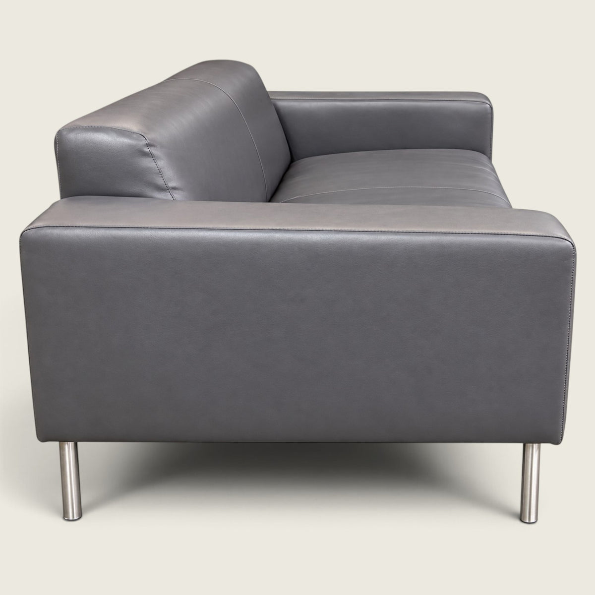 Saxen: Contemporary Two Seater Reception / Lounge Sofa with Chrome Legs - Refurbished