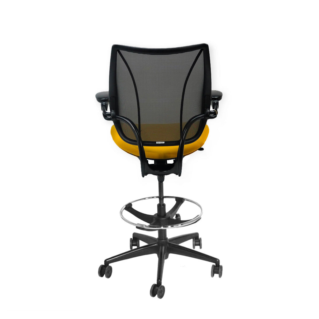 Humanscale: Silla Liberty Draftsman en tela amarilla - Reacondicionada