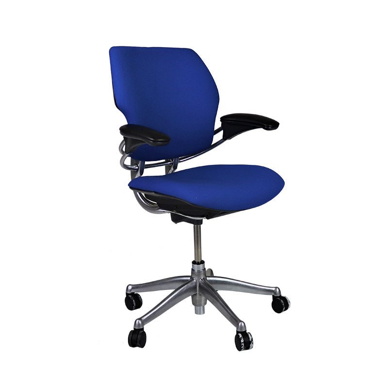 Humanscale: Freedom Task Chair with Aluminium Frame in Blue Fabric - Refurbished