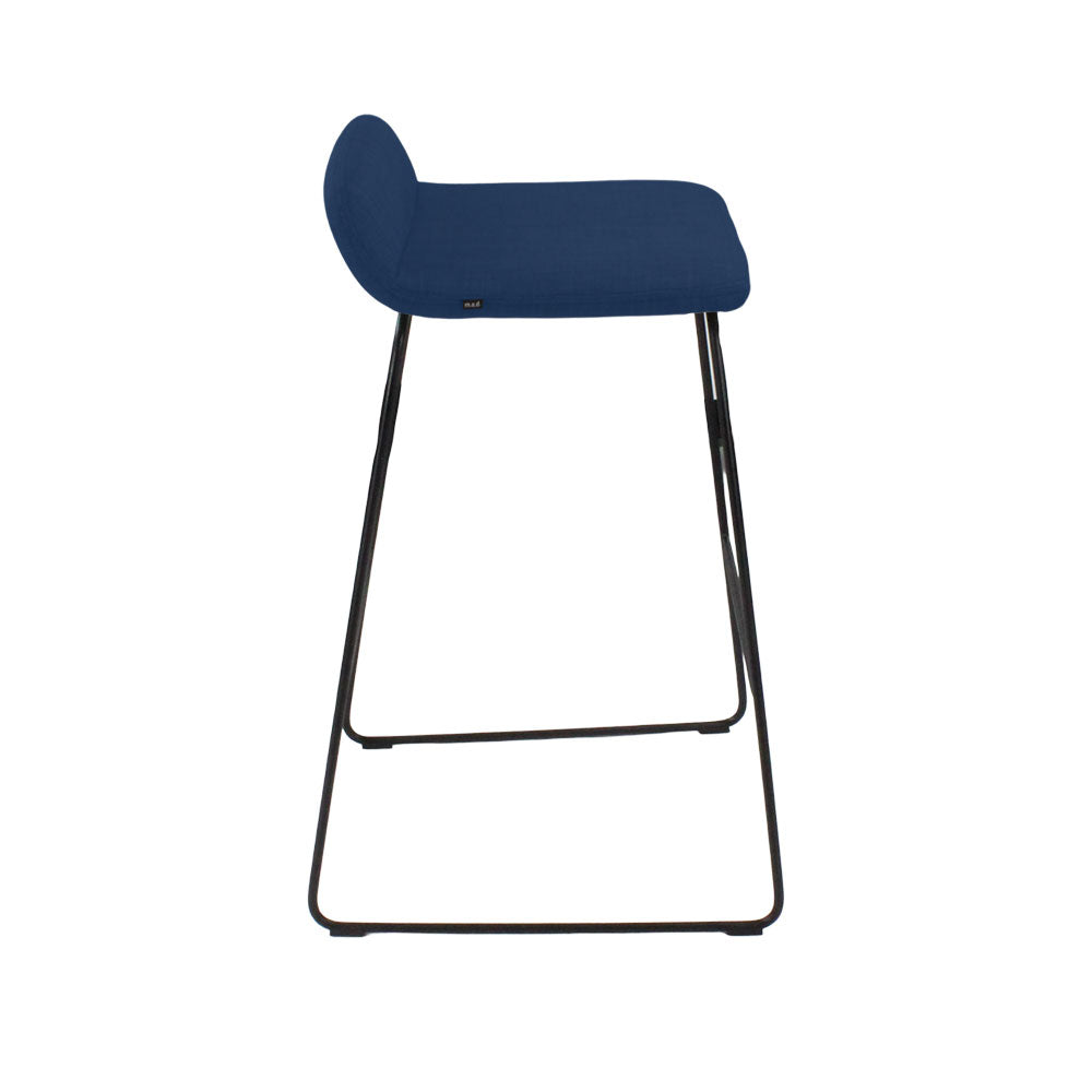 M.A.D: Lolli Bar Stool in Blue Fabric - Refurbished