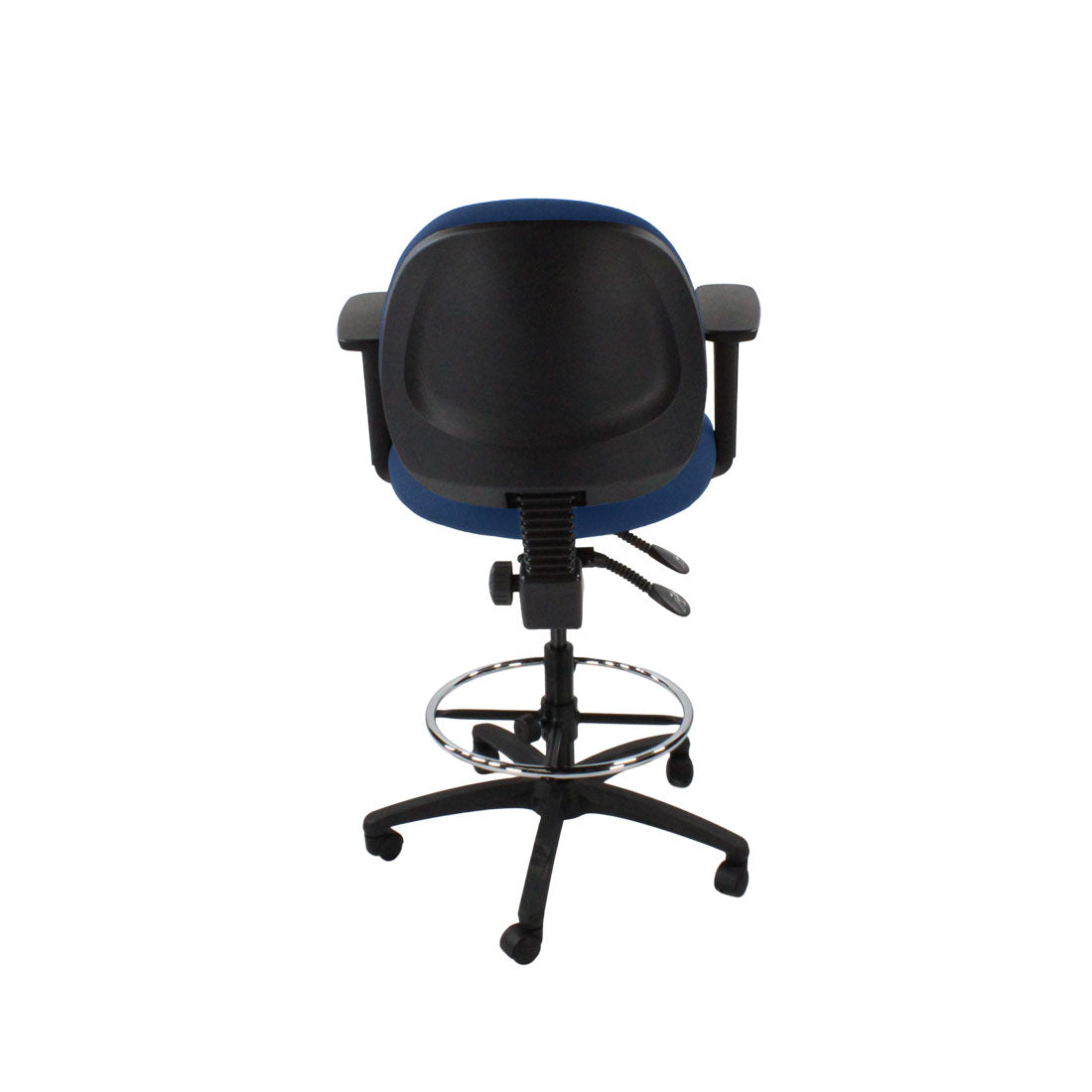 TOC: Silla Scoop Draftsman en tela azul - Reacondicionada