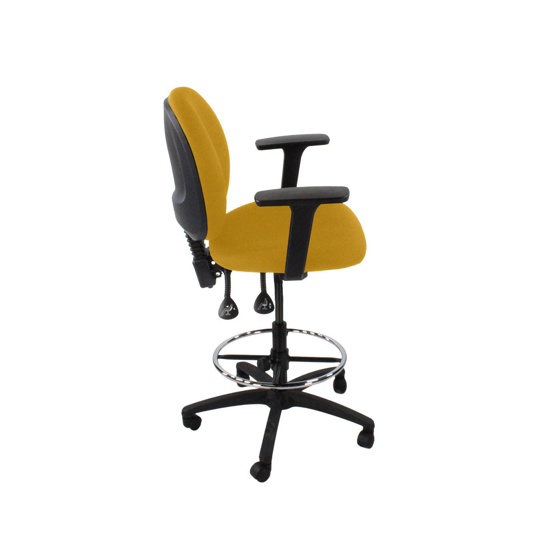 TOC: Scoop Draughtsman Chair in Yellow Fabric - Refurbished