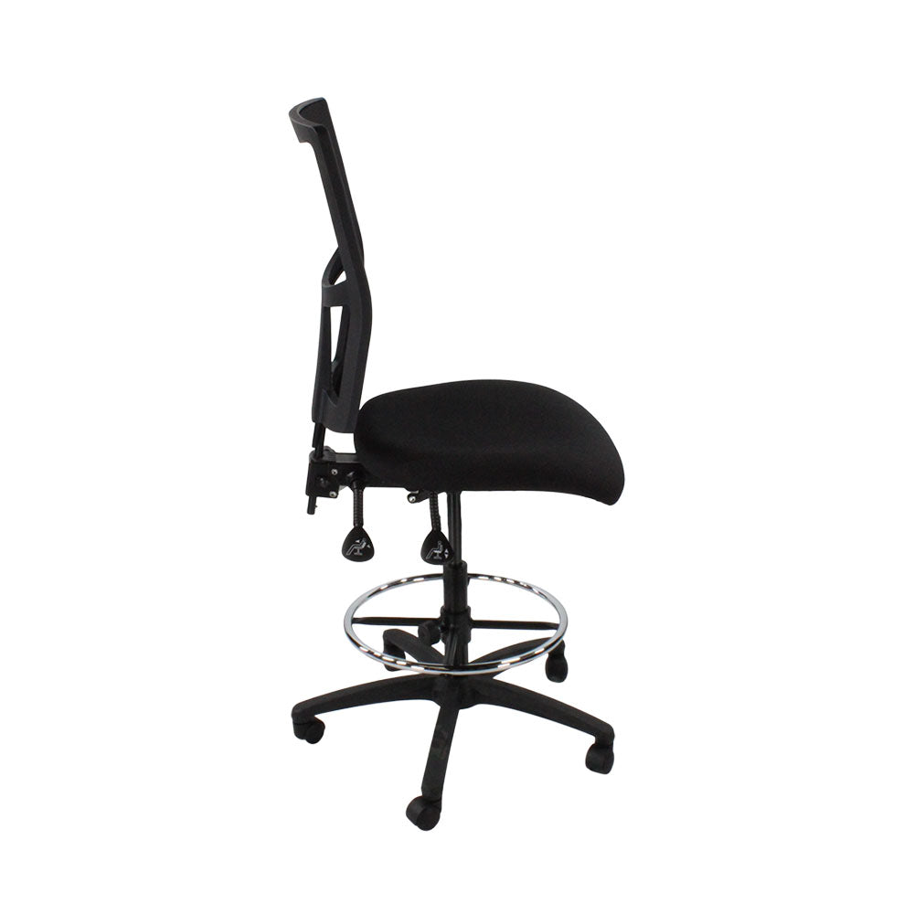 TOC: Ergo 2 Draughtsman Chair Without Arms in Black Fabric - Refurbished