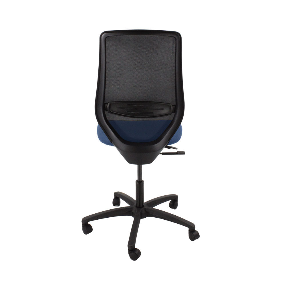 The Office Crowd: Scudo Task Chair with Blue Fabric Seat Without Arms - Refurbished