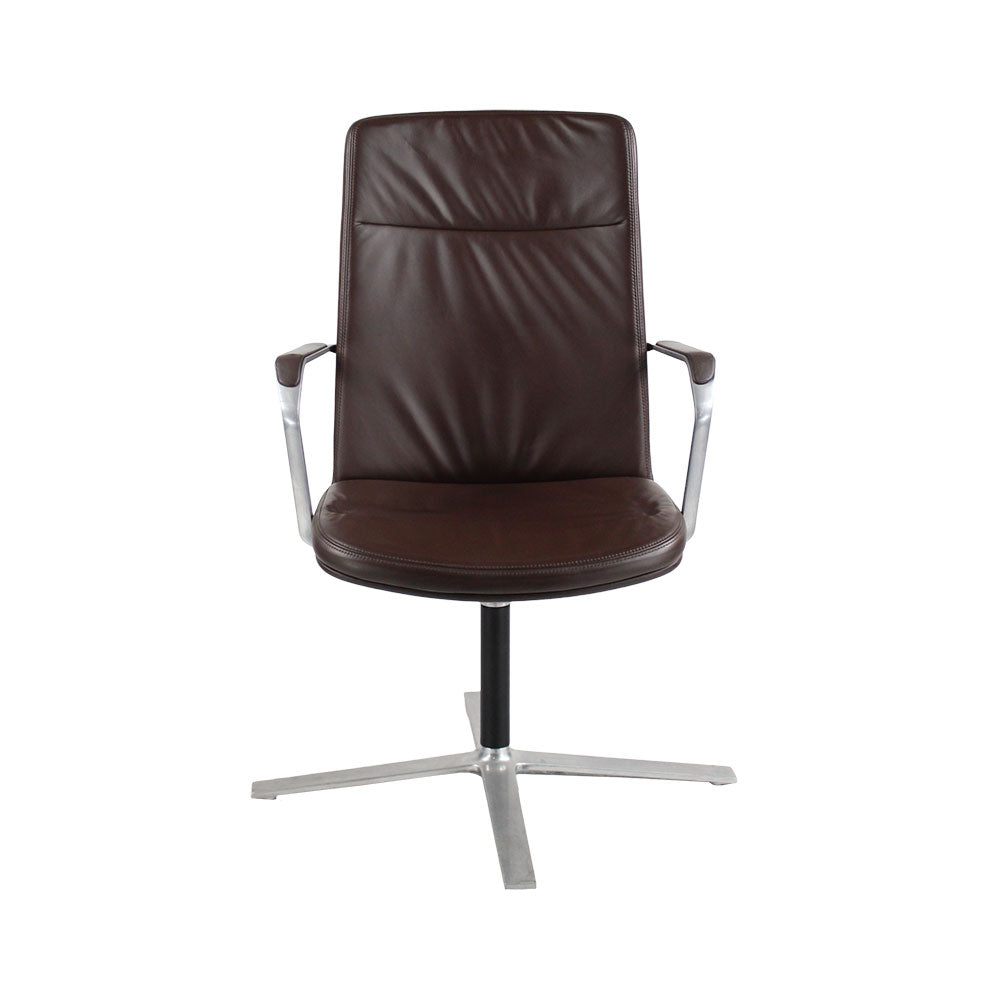 Orangebox: Calder Meeting Chair 4 Star Base in Brown Leather - Refurbished