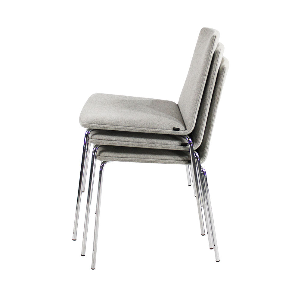 Steelcase: Silla apilable Coalesse de tela gris - Reacondicionada